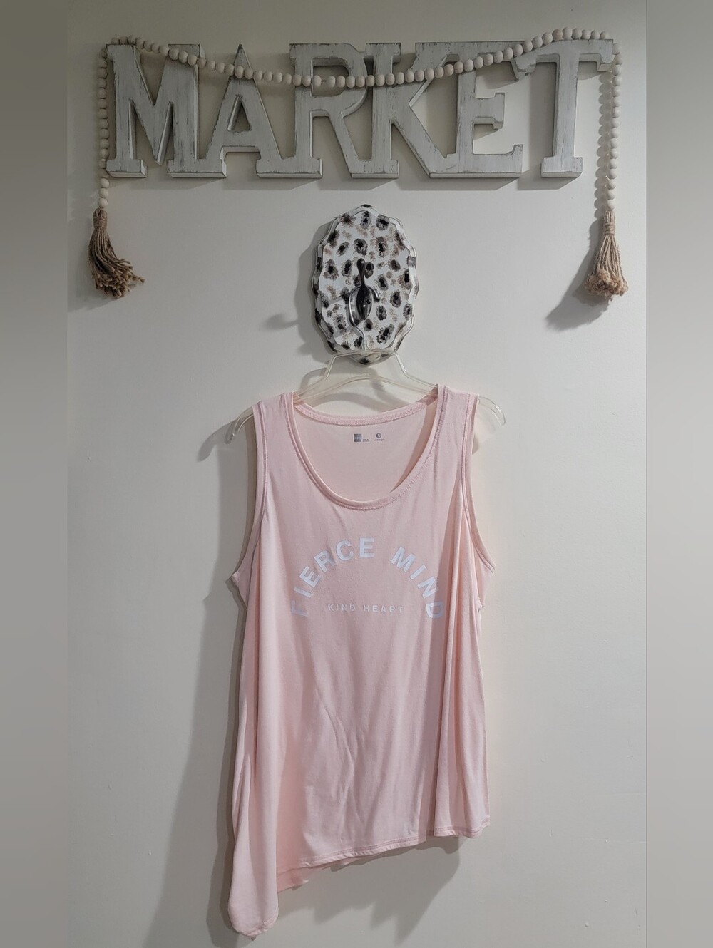 Xersion Light Pink Sleeveless Tank with 'Fierce Mind' Graphic